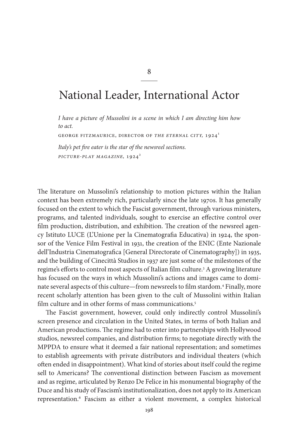 National Leader, International Actor