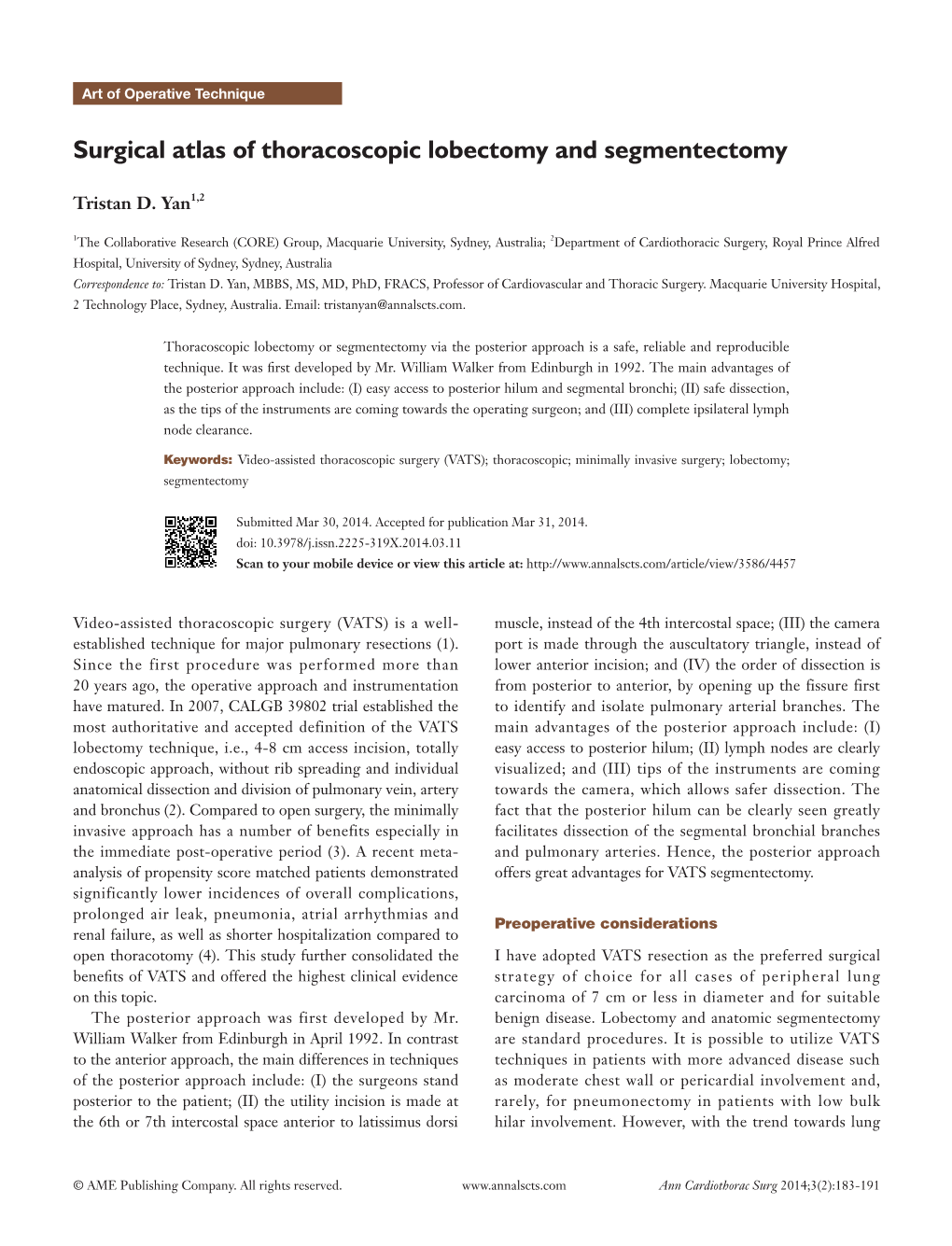 Surgical Atlas of Thoracoscopic Lobectomy and Segmentectomy