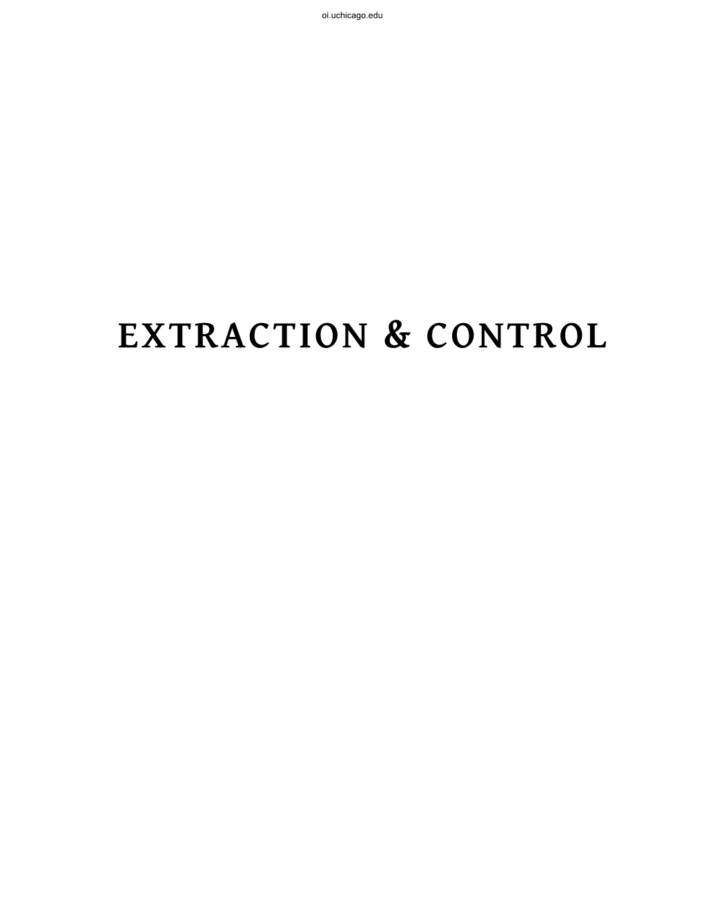 Extraction & Control