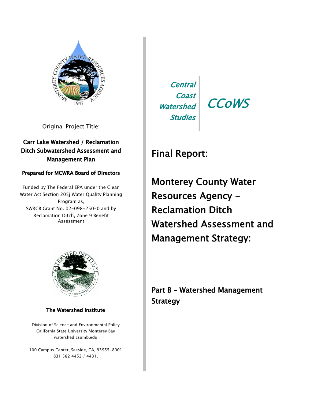 Monterey County Water Resources Agency (MCWRA)