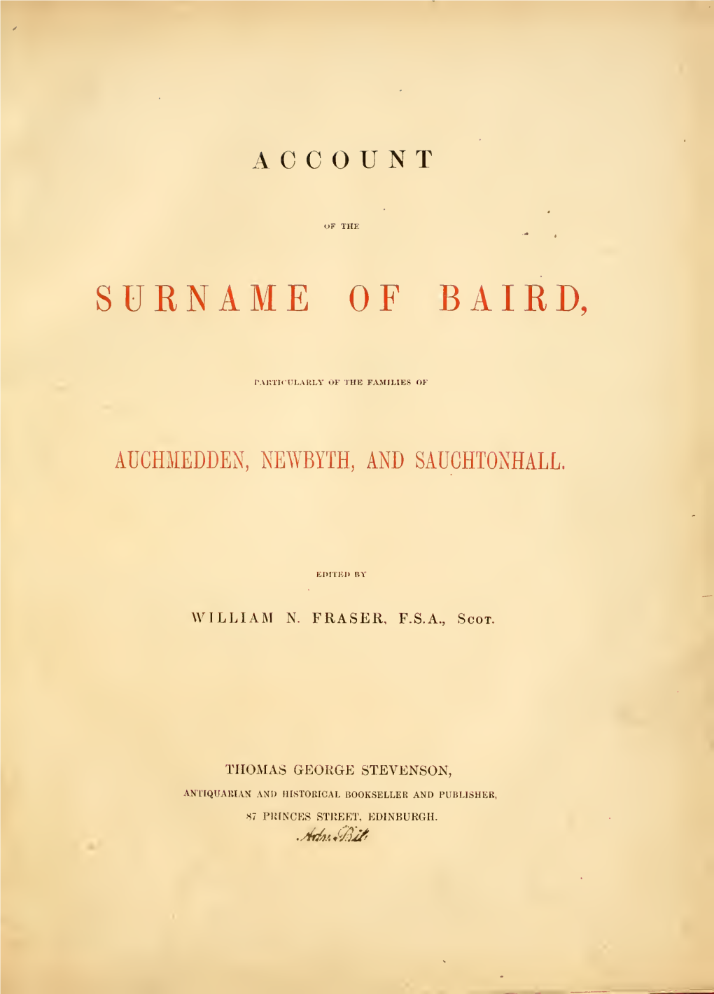 Account of the Surname of Baird