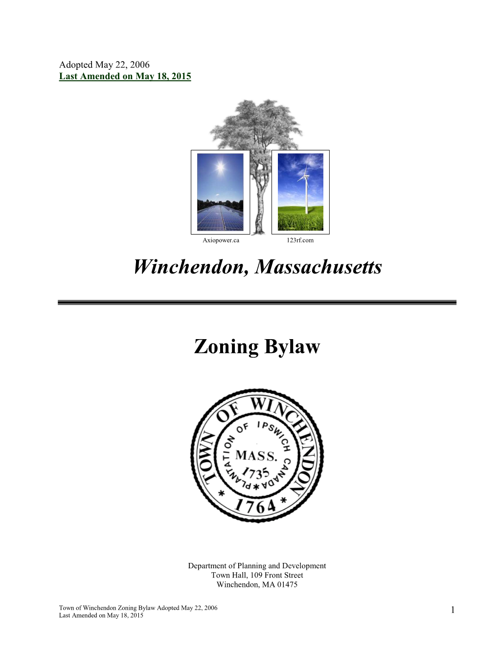 Winchendon, Massachusetts Zoning Bylaw