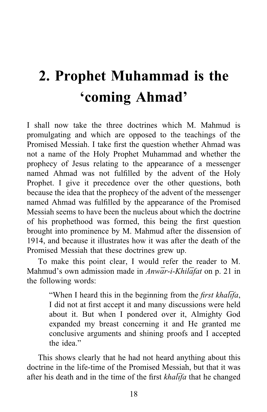 2. Prophet Muhammad Is the 'Coming Ahmad'