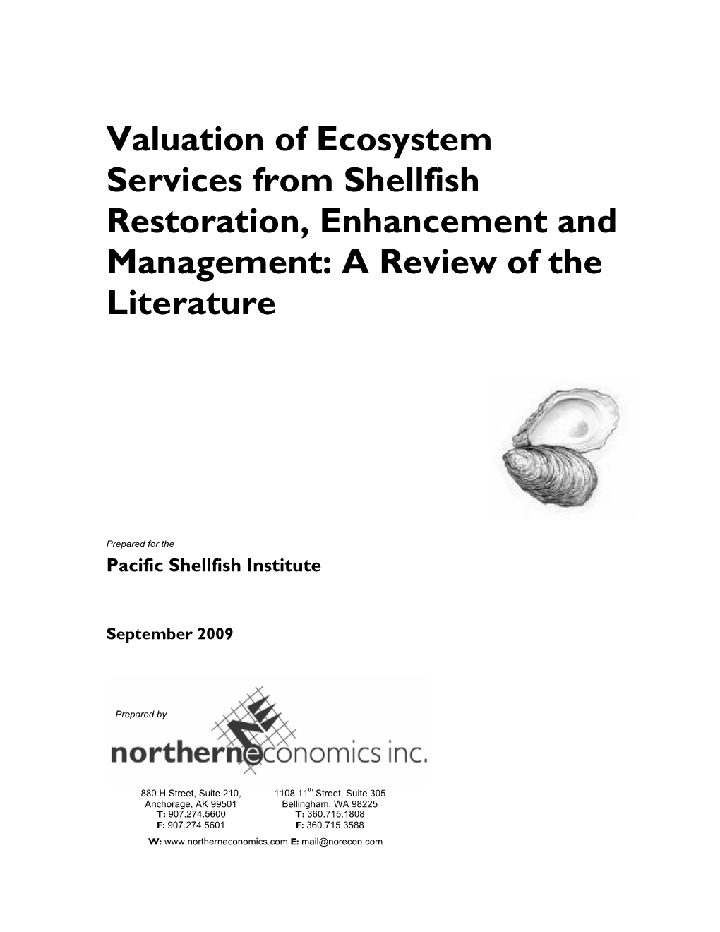 Valuation of Ecosystem Services from Shellfish Restoration, Enhancement and Management: a Review of the Literature