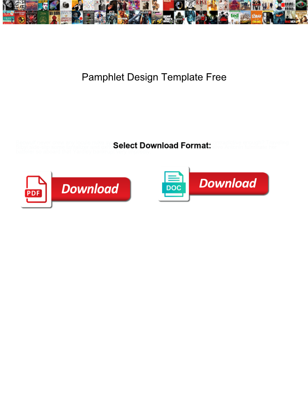 Pamphlet Design Template Free