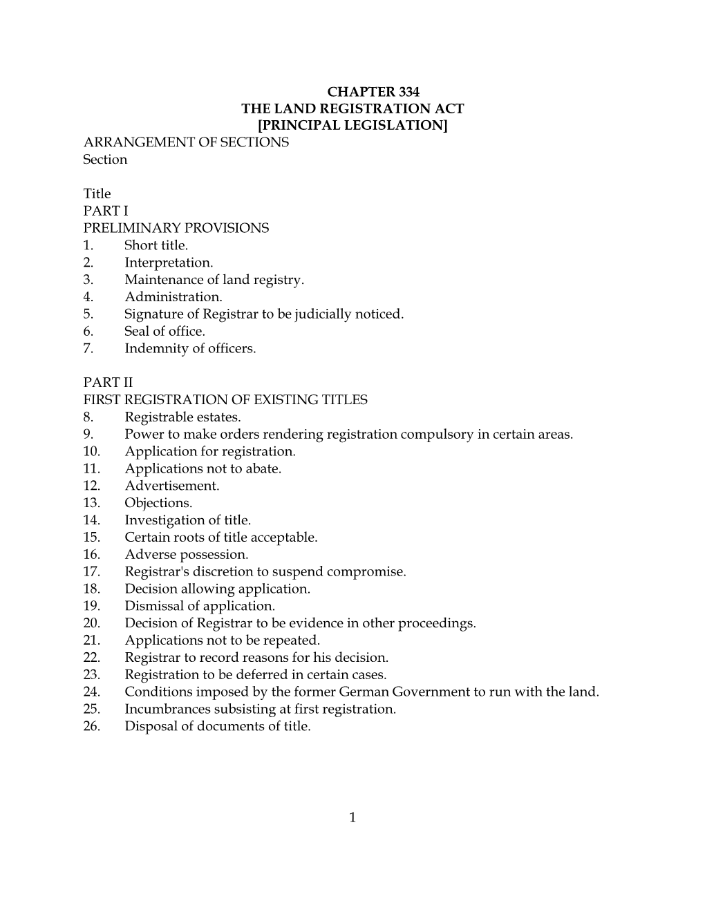 The Land Registration Act. Cap