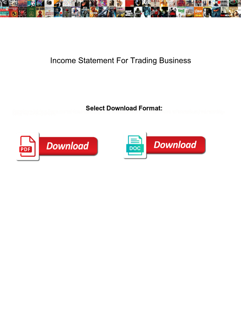 Income Statement for Trading Business