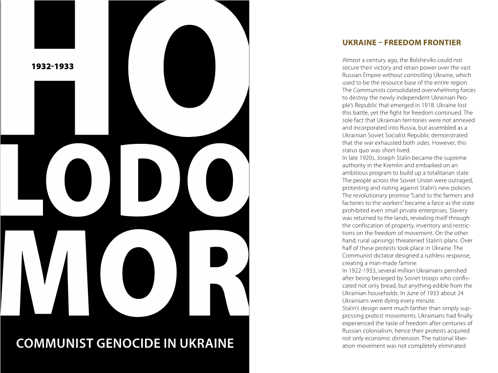 Holodomor. Communist Genocide in Ukraine