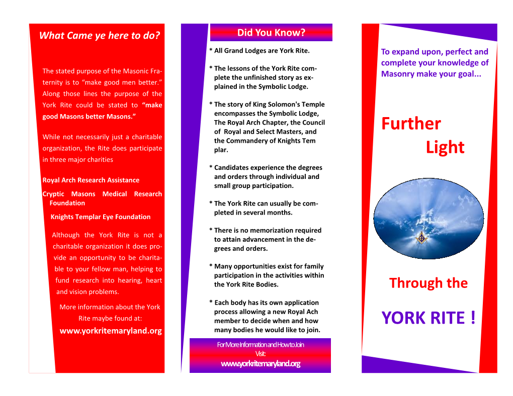 Maryland York Rite Brochure