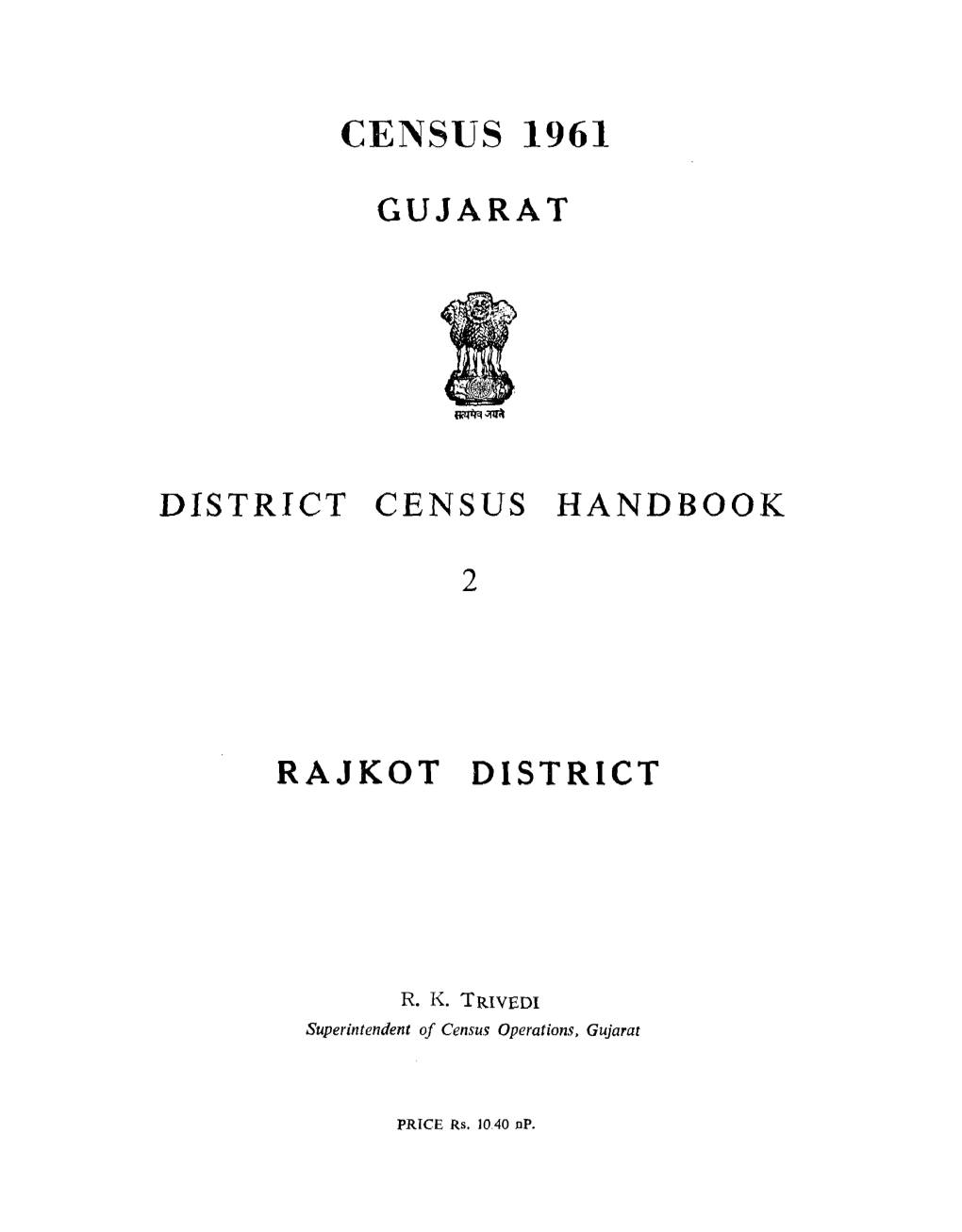 District Census Handbook, 2 Rajkot