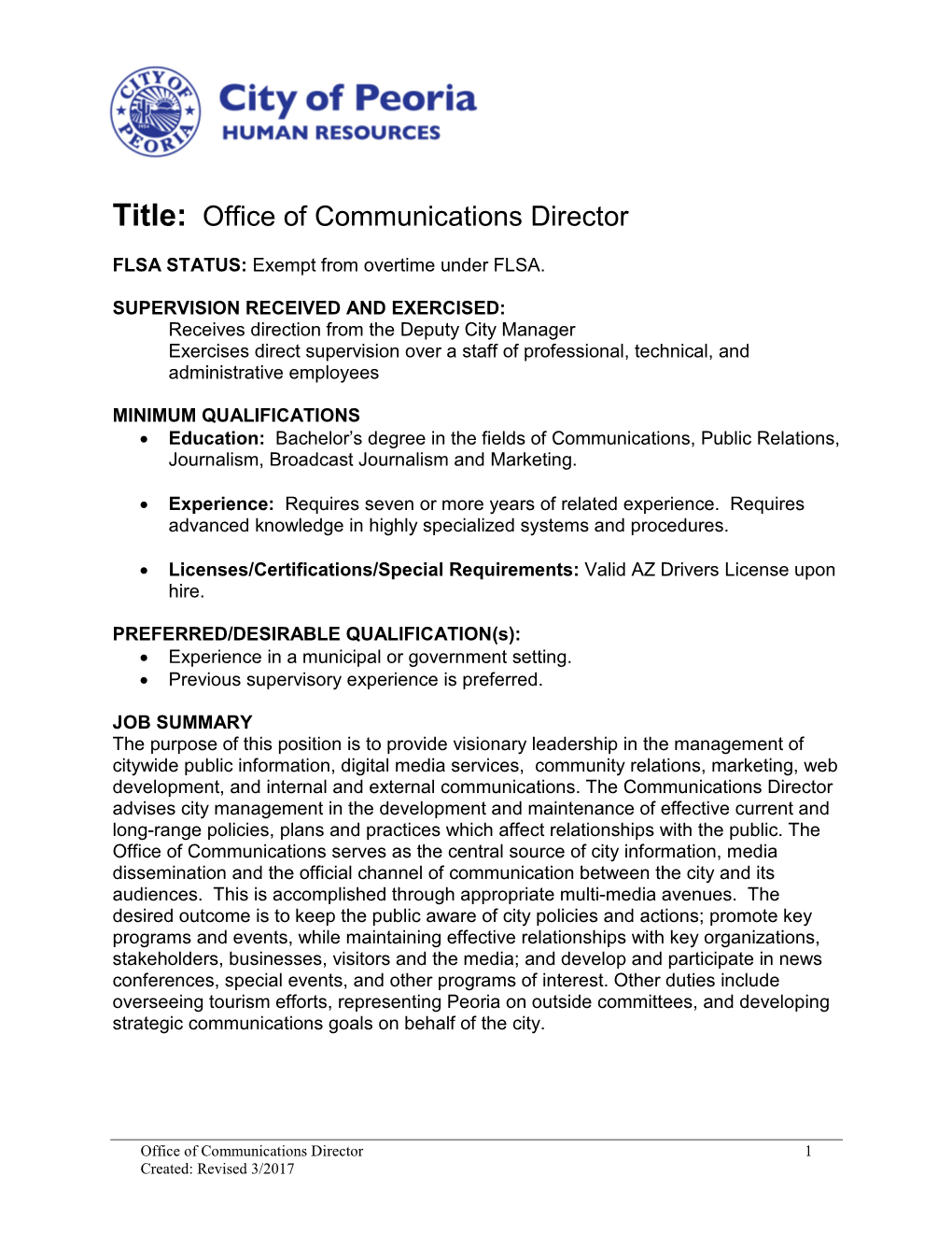 Office of Communications Director