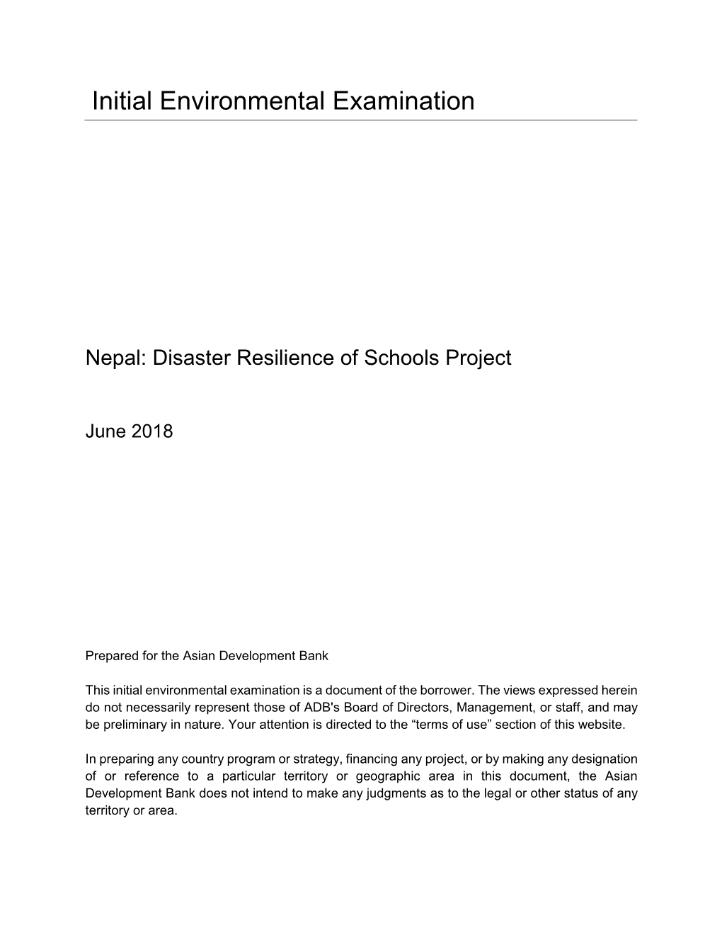 Disaster Resilience of Schools Project