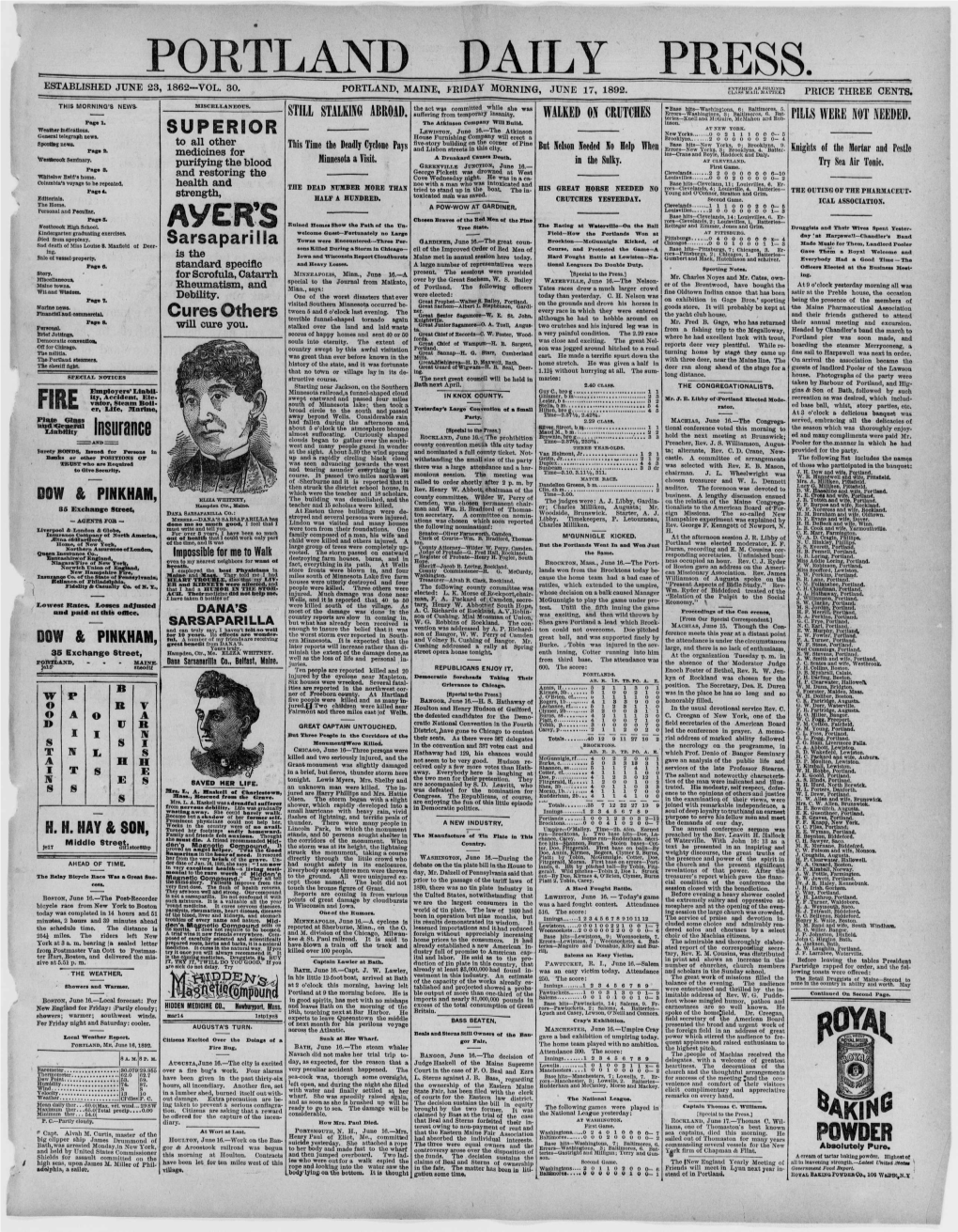 Portland Daily Press: June 17,1892