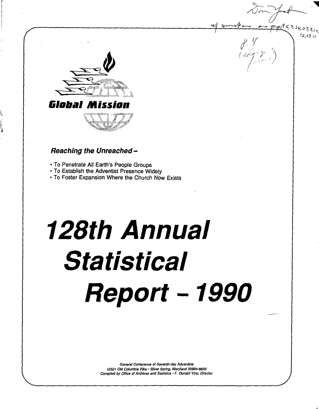 128Th Annual Statistical Report -1990