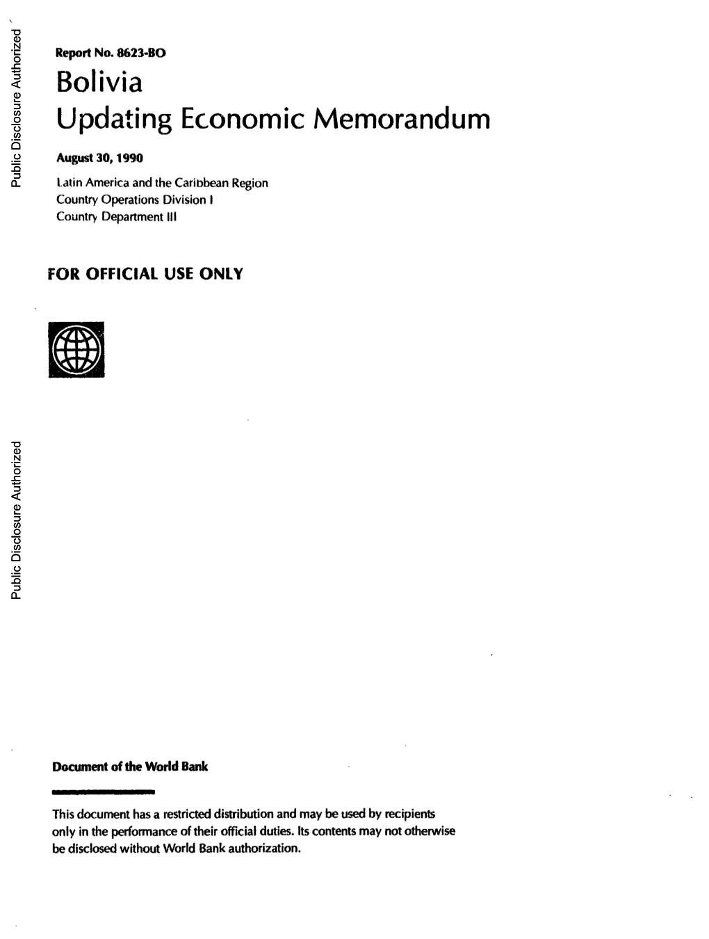 Bolivia Updating Economic Memorandum