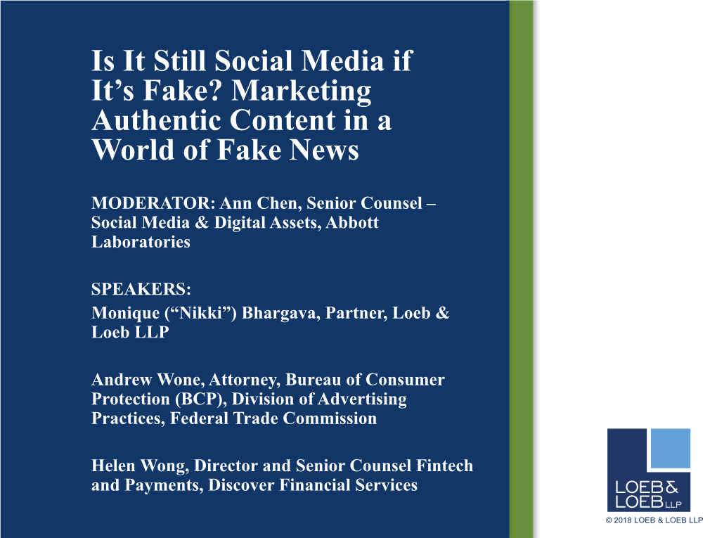 Is It Still Social Media If It's Fake? Marketing Authentic Content in A