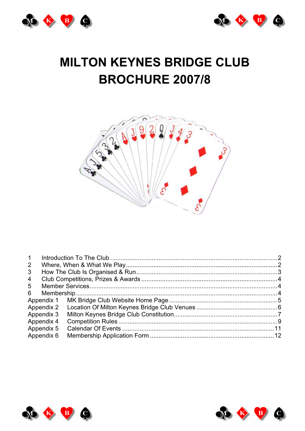 Milton Keynes Bridge Club Brochure 2007/8