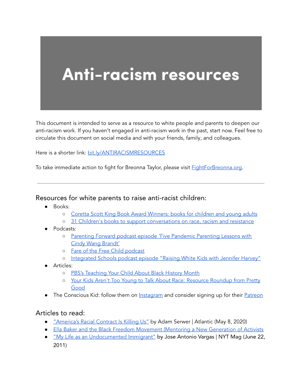 Anti-Racism Resources for White People