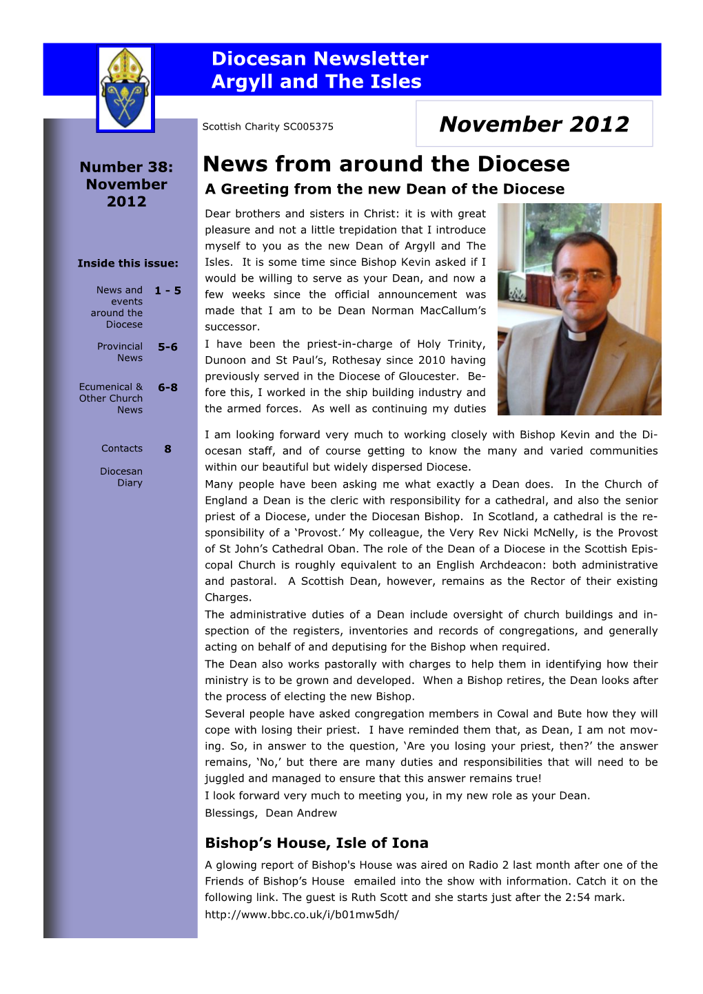 News from Around the Diocese November 2012