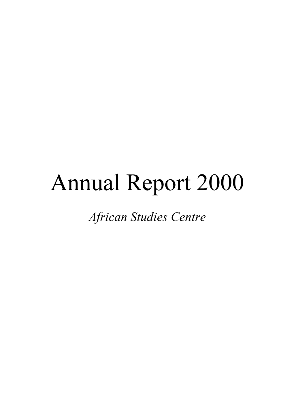 African Studies Centre Colophon