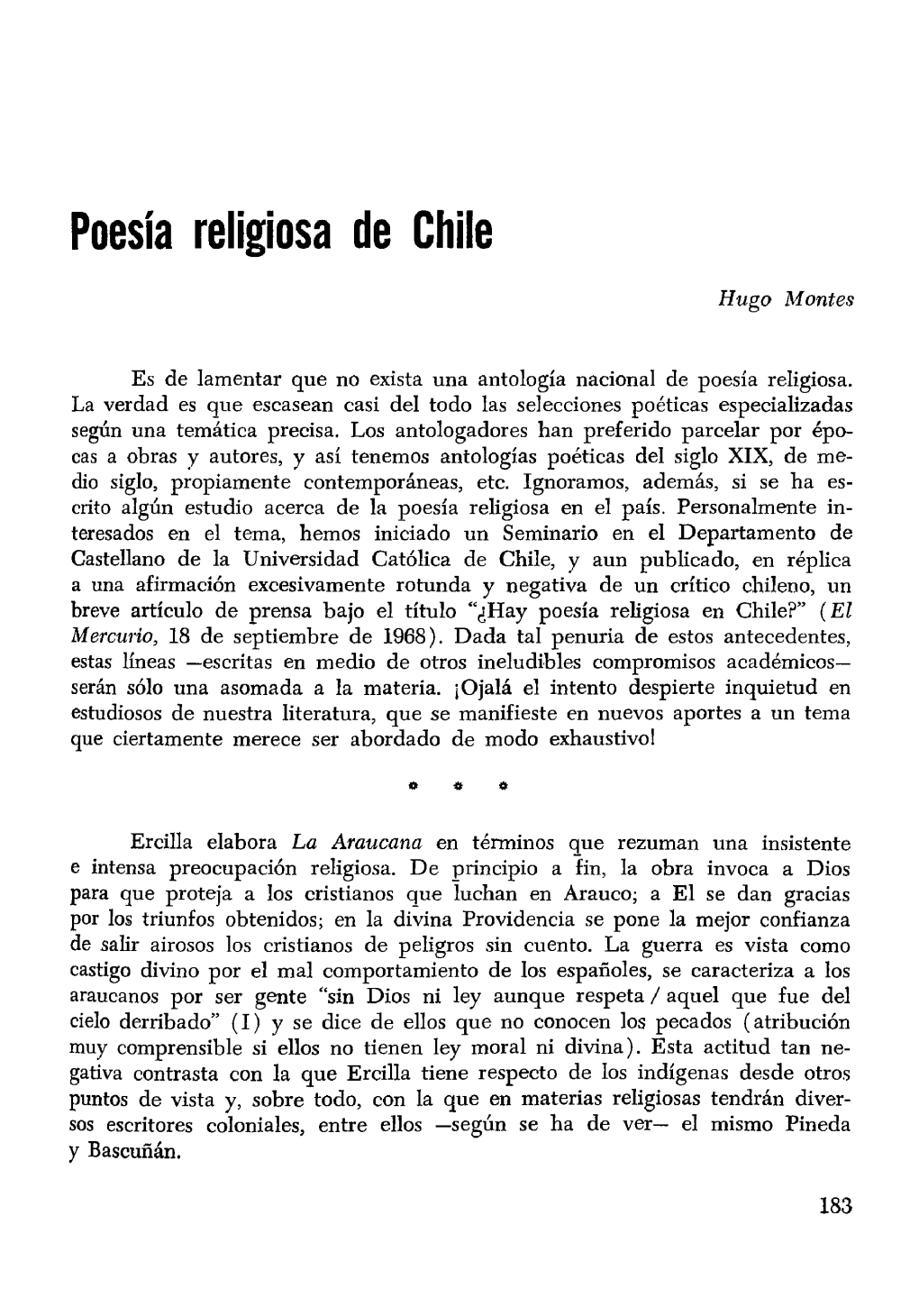 Poesía Religiosa De Chile