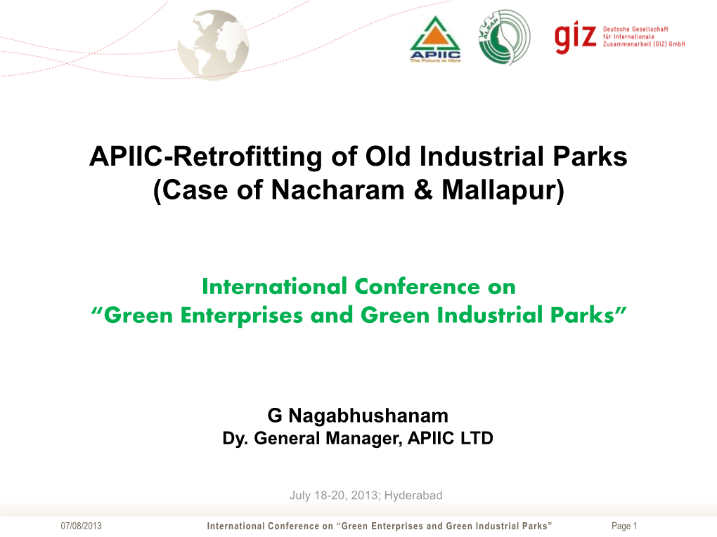 APIIC-Retrofitting of Old Industrial Parks (Case of Nacharam & Mallapur)