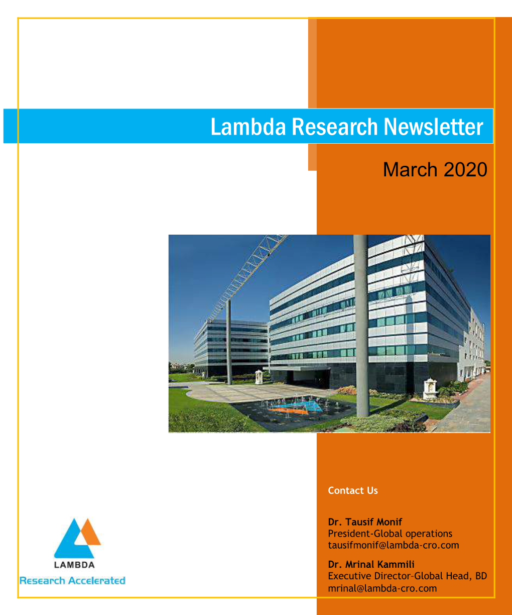 Lambda Research Newsletter March 2020