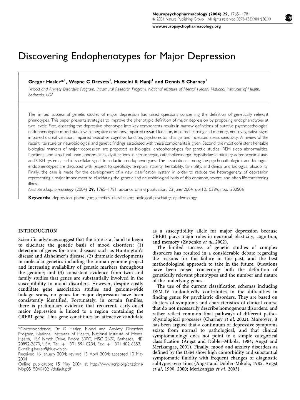 Discovering Endophenotypes for Major Depression