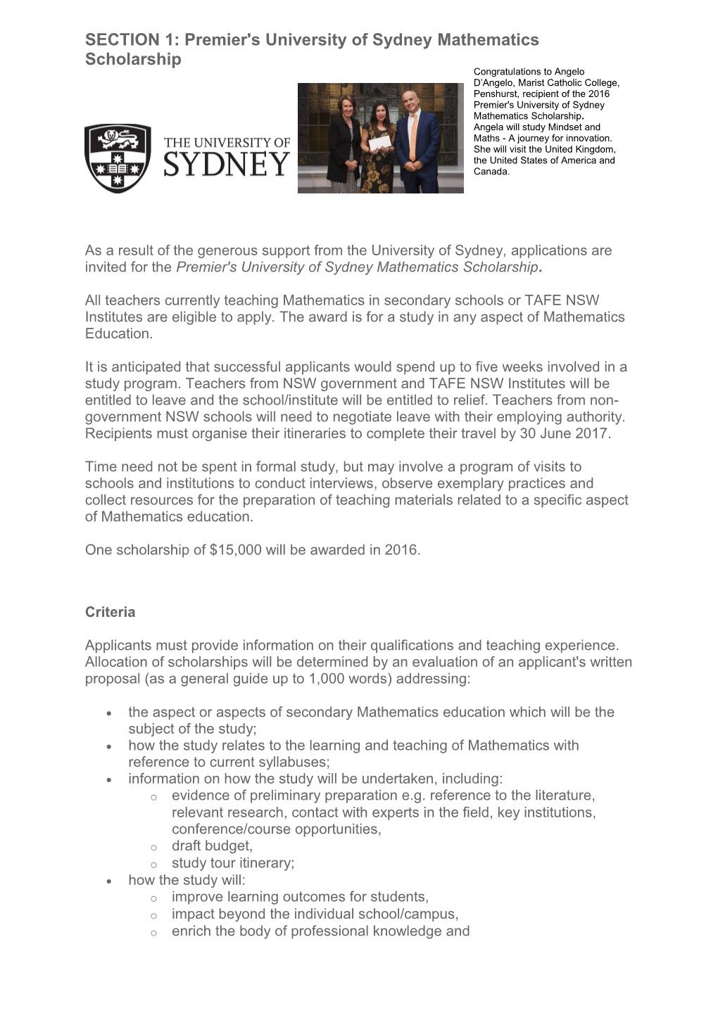 Premier's Macquarie Bank Science Scholarships