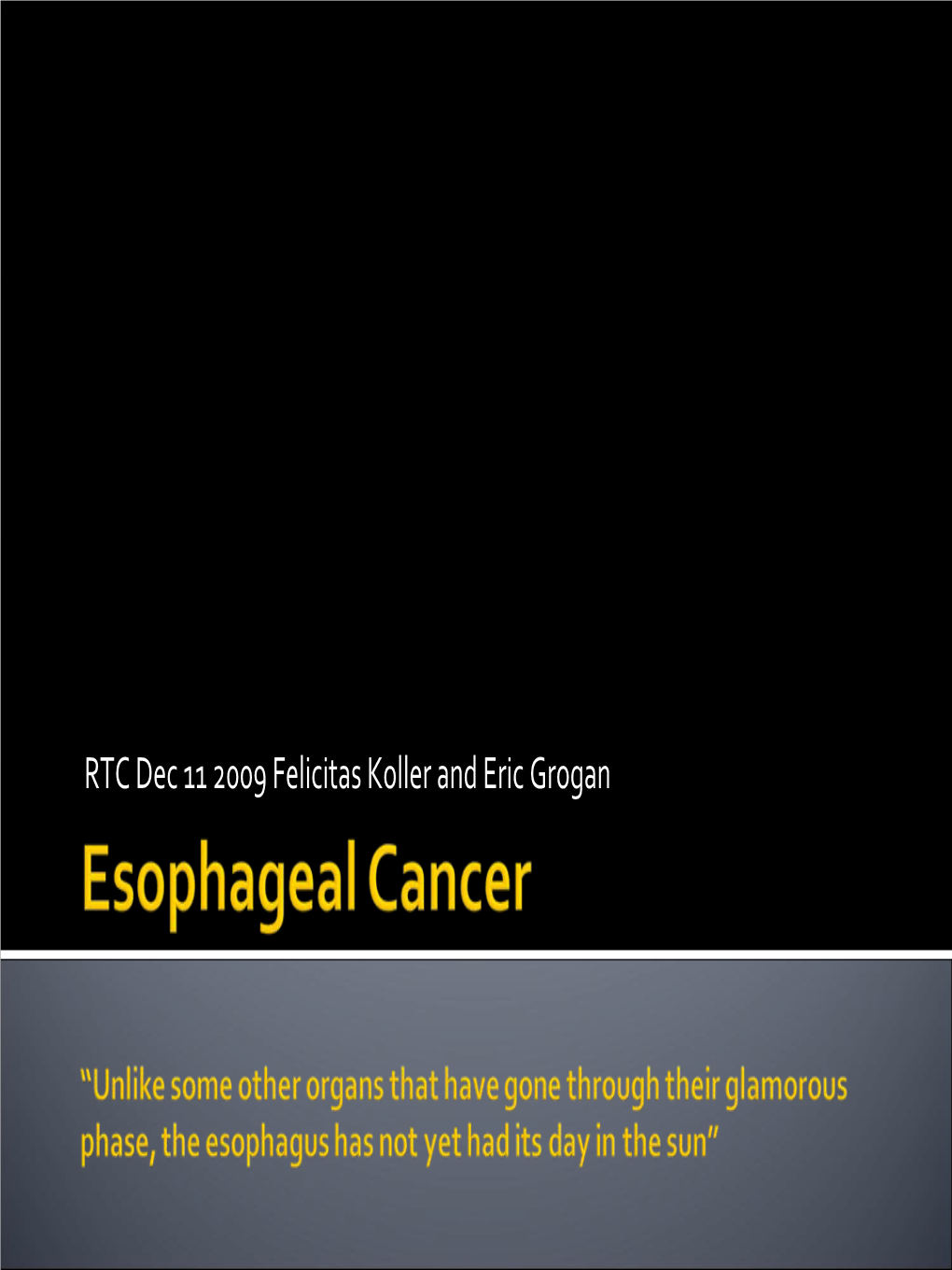 Esophageal Cancer