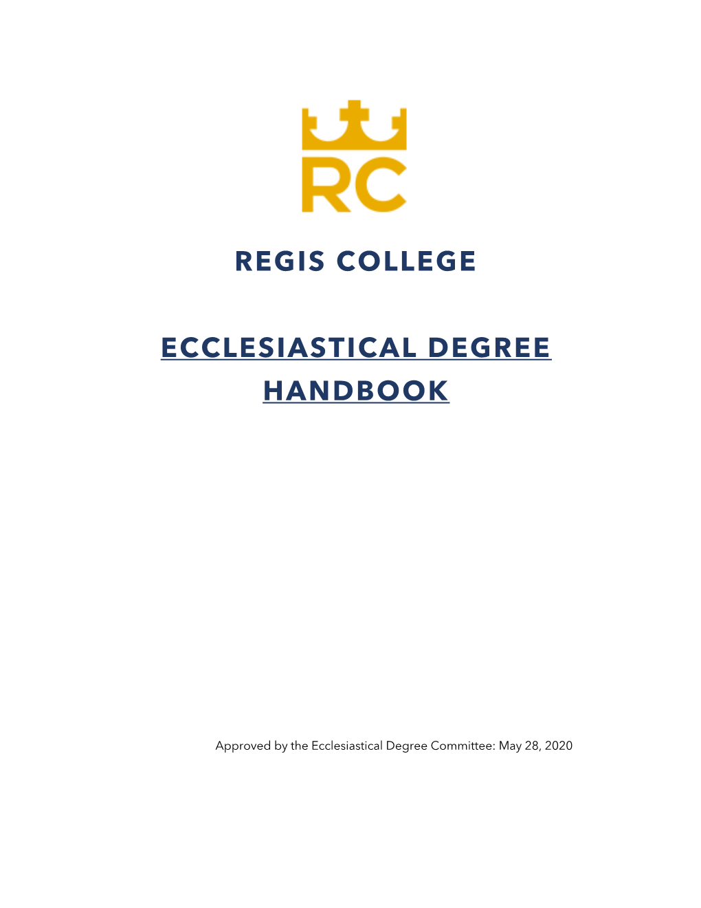 Regis College Ecclesiastical Degree Handbook