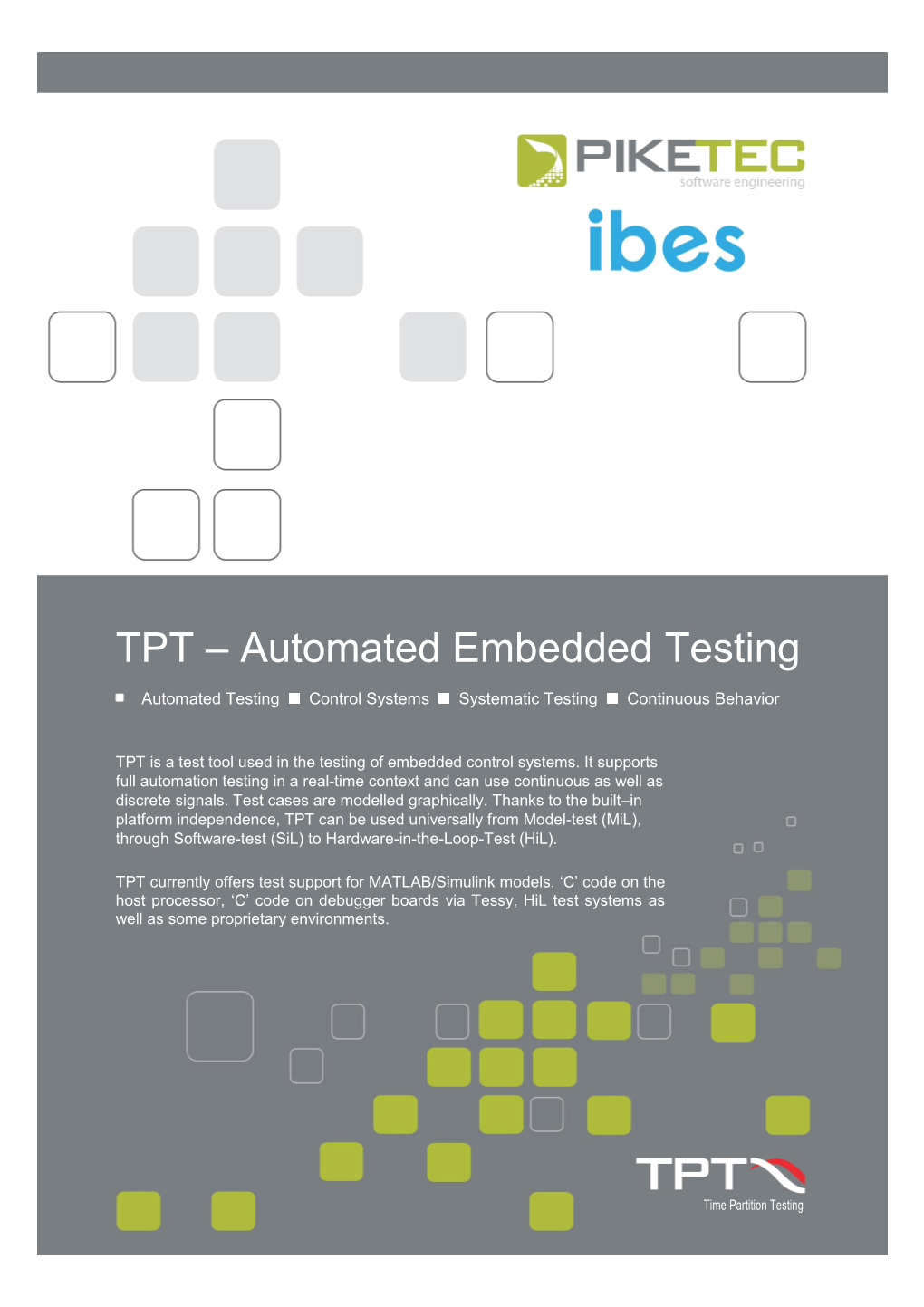 TPT – Automated Embedded Testing