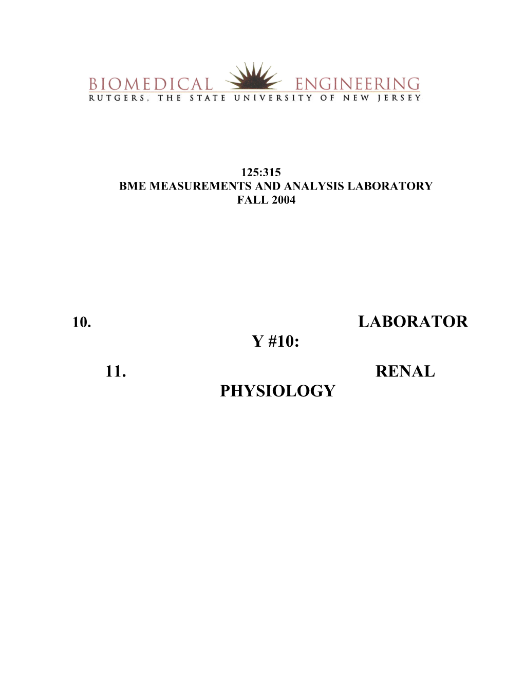 BME Measurements and Analysis Laboratory