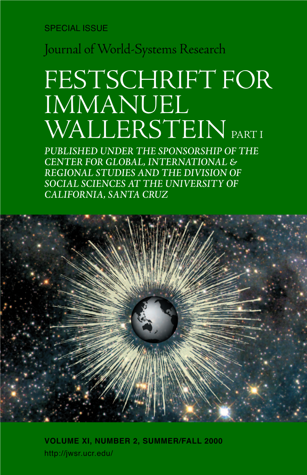 Festschrift for Immanuel Wallerstein Part I