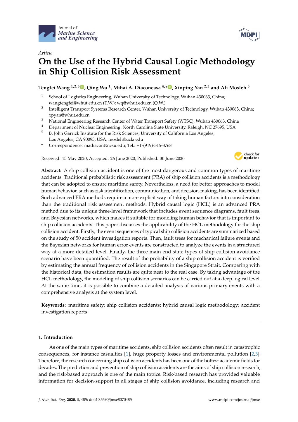 On the Use of the Hybrid Causal Logic Methodology in Ship Collision Risk Assessment