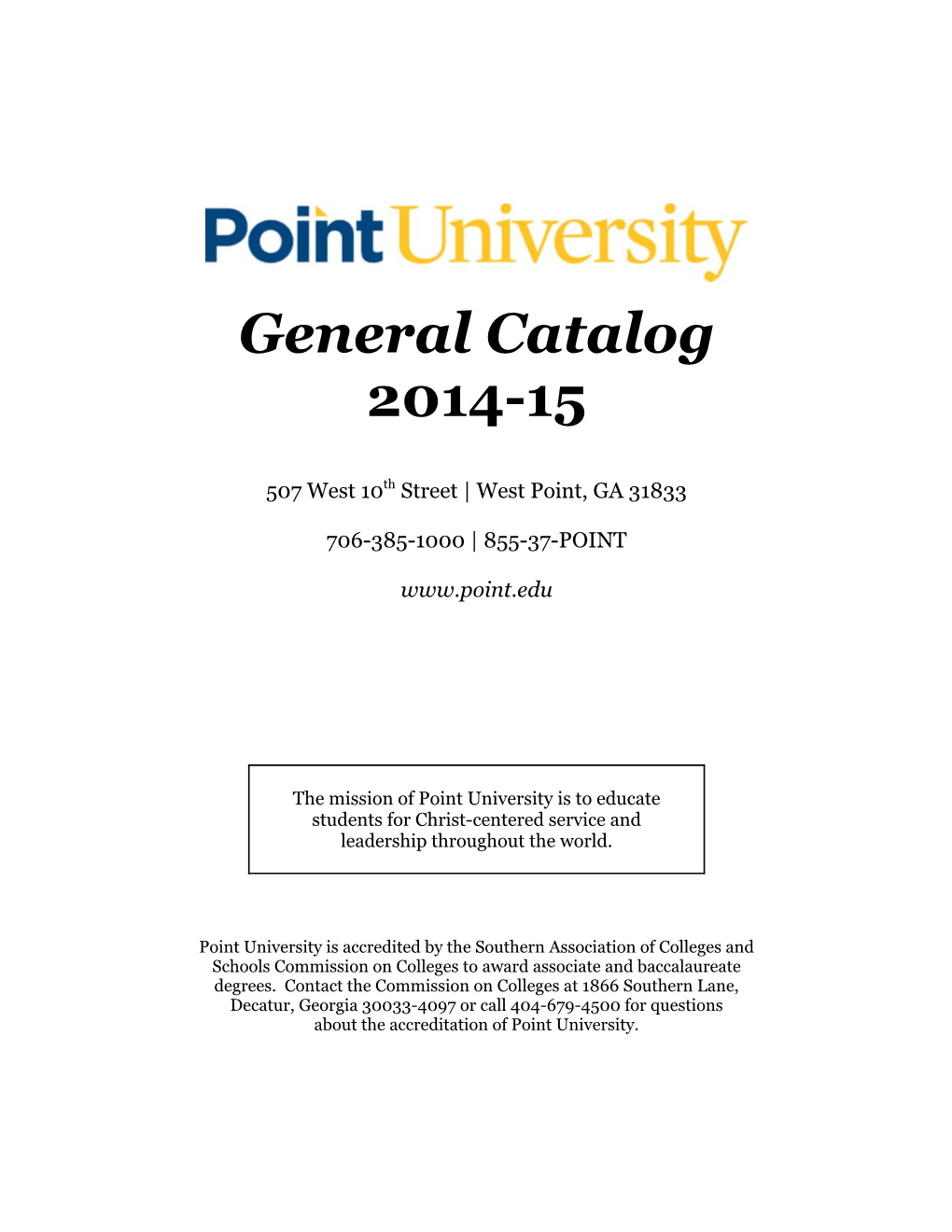 General Catalog 2014-15