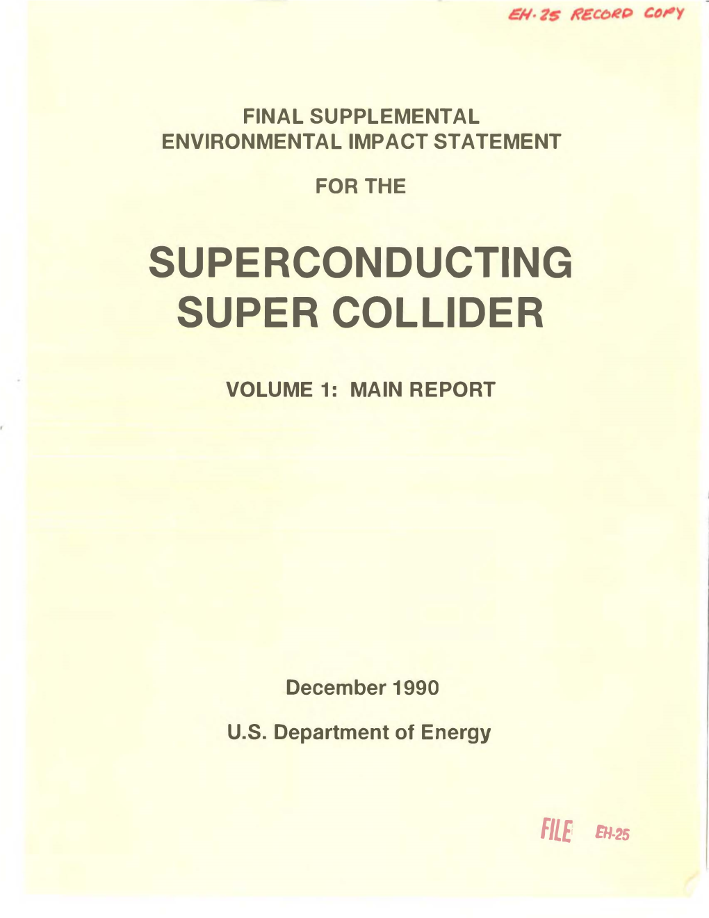 Superconducting Super Collider