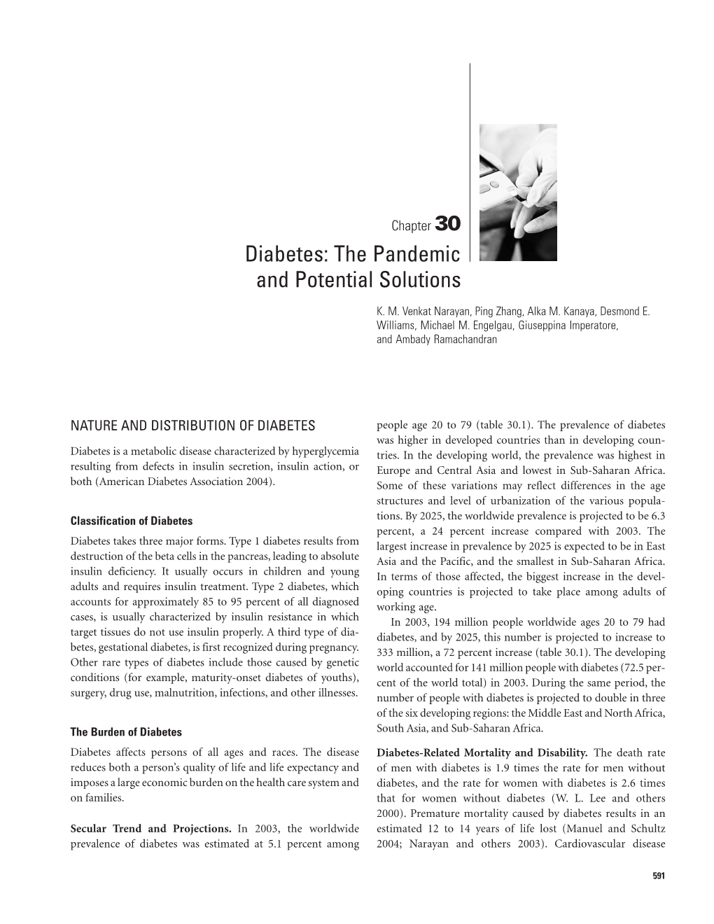 Diabetes: the Pandemic and Potential Solutions