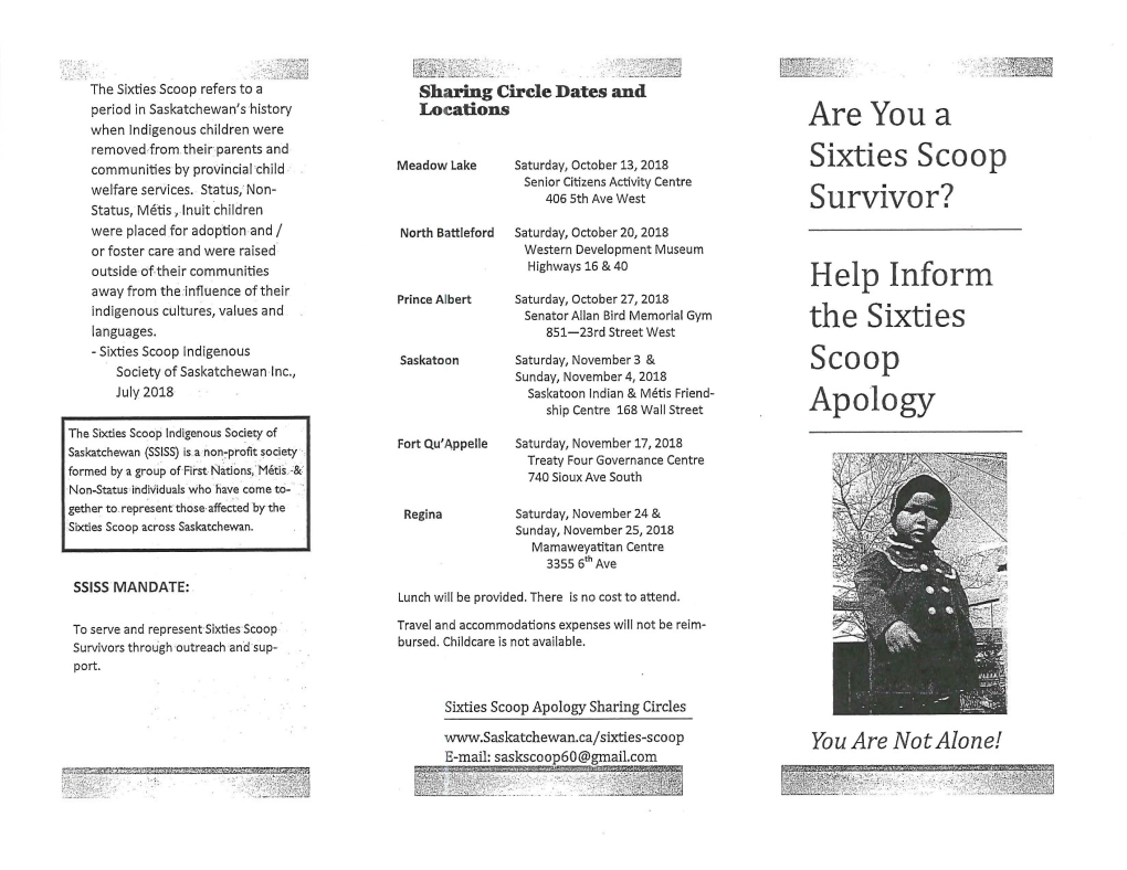 Are You a Sixties Scoop Survivor? Help Inform the Sixties Apology