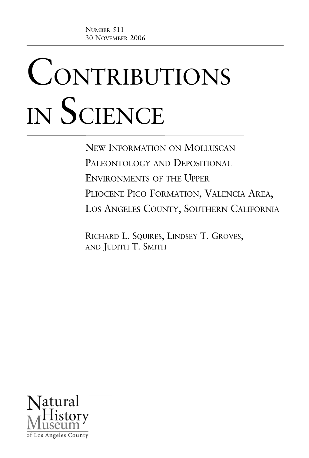 Contributions in Science