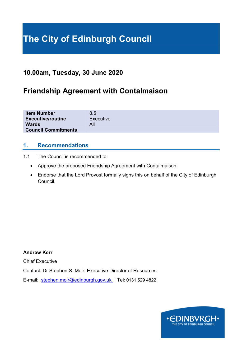 Friendship Agreement with Contalmaison
