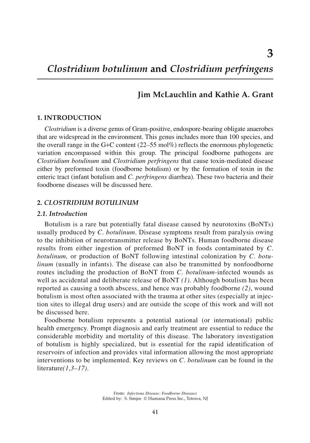 Clostridium Botulinum and Clostridium Perfringens