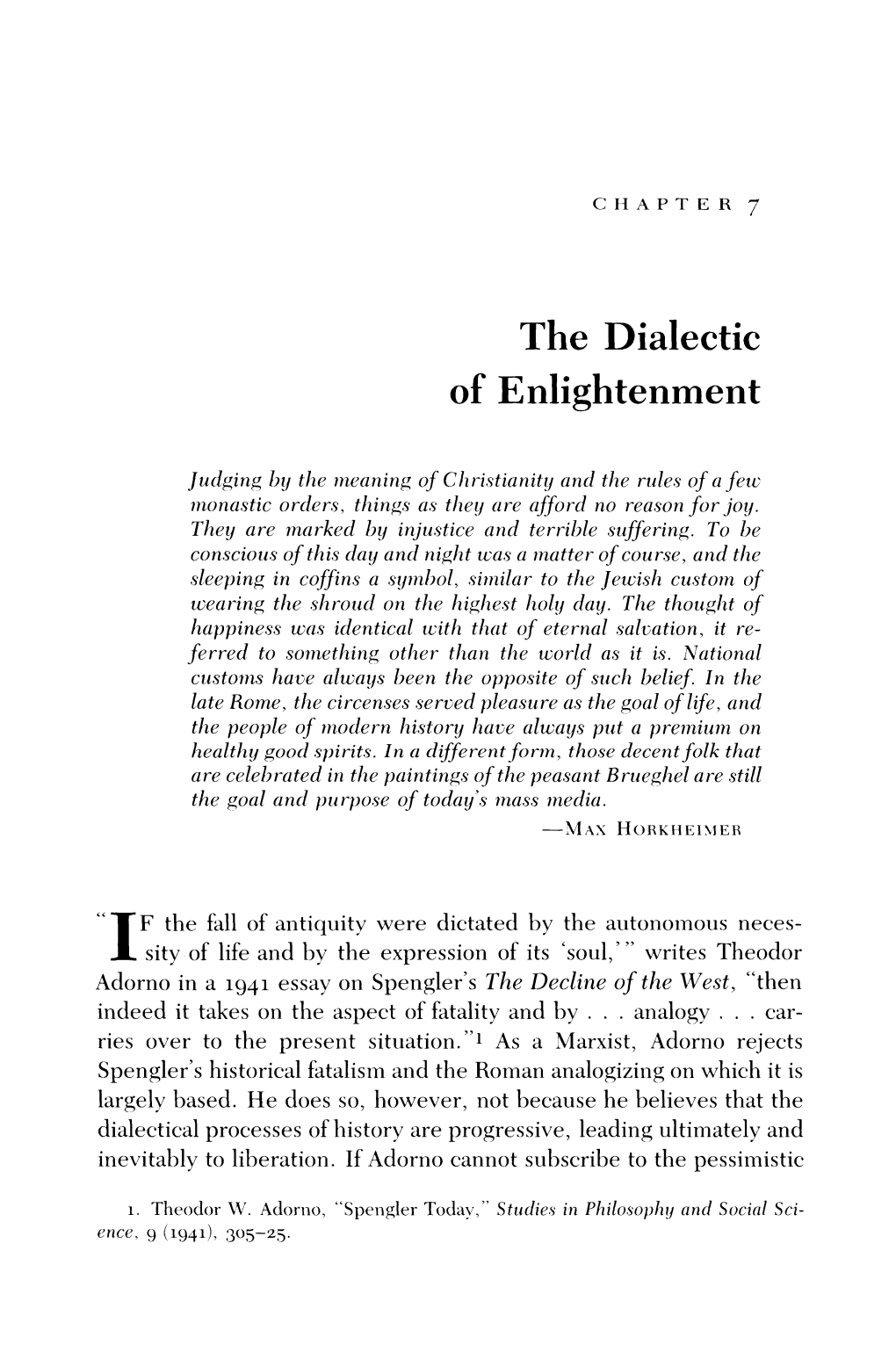 The Dialectic of Enlightenment