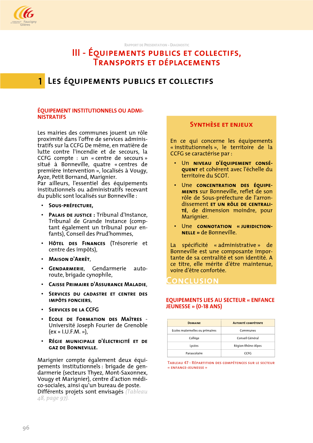 III --- Équéquipementsipements Publics Et Collectifs, Transports Etetet Déplacements