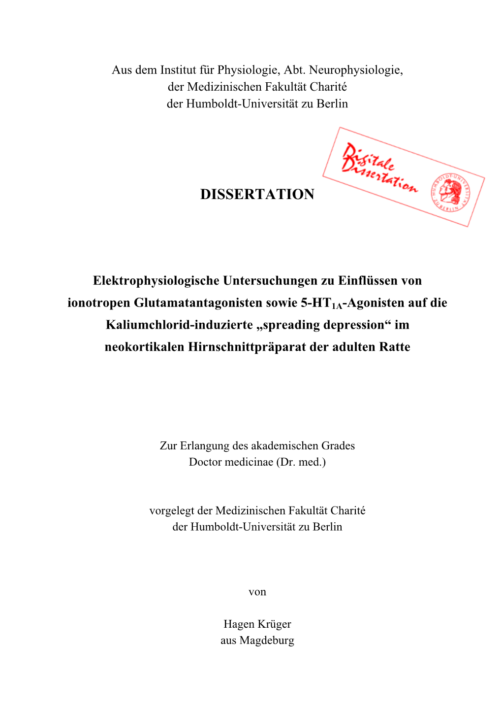 Elektrophysiologische Untersuchungen Zu Einflüssen Von