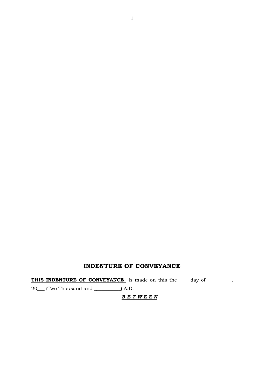 Indenture of Conveyance