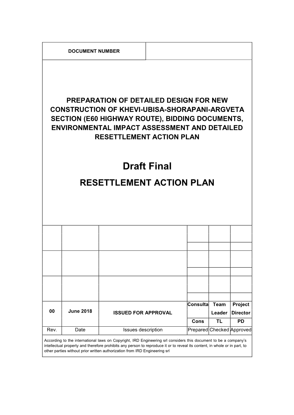 Draft Final RESETTLEMENT ACTION PLAN