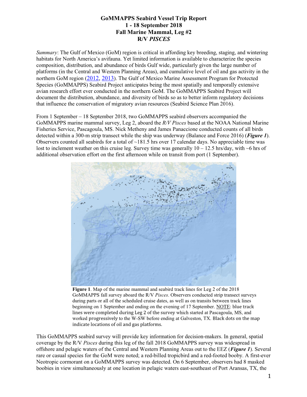 Seabird Ship Survey September 1-18, 2018