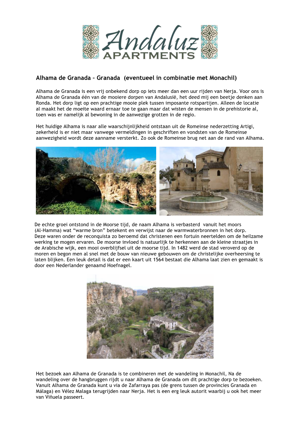 Alhama De Granada – Granada (Eventueel in Combinatie Met Monachil)