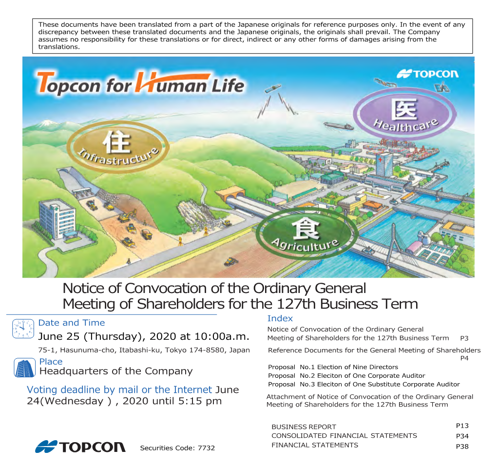 Notice of Convocation of the Ordinary General Meeting of Shareholders